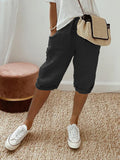 Women's Cotton Shorts with Elastic Waistband – Perfect for Summer - Black