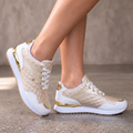 Tenis de cuadros con cordones para mujer