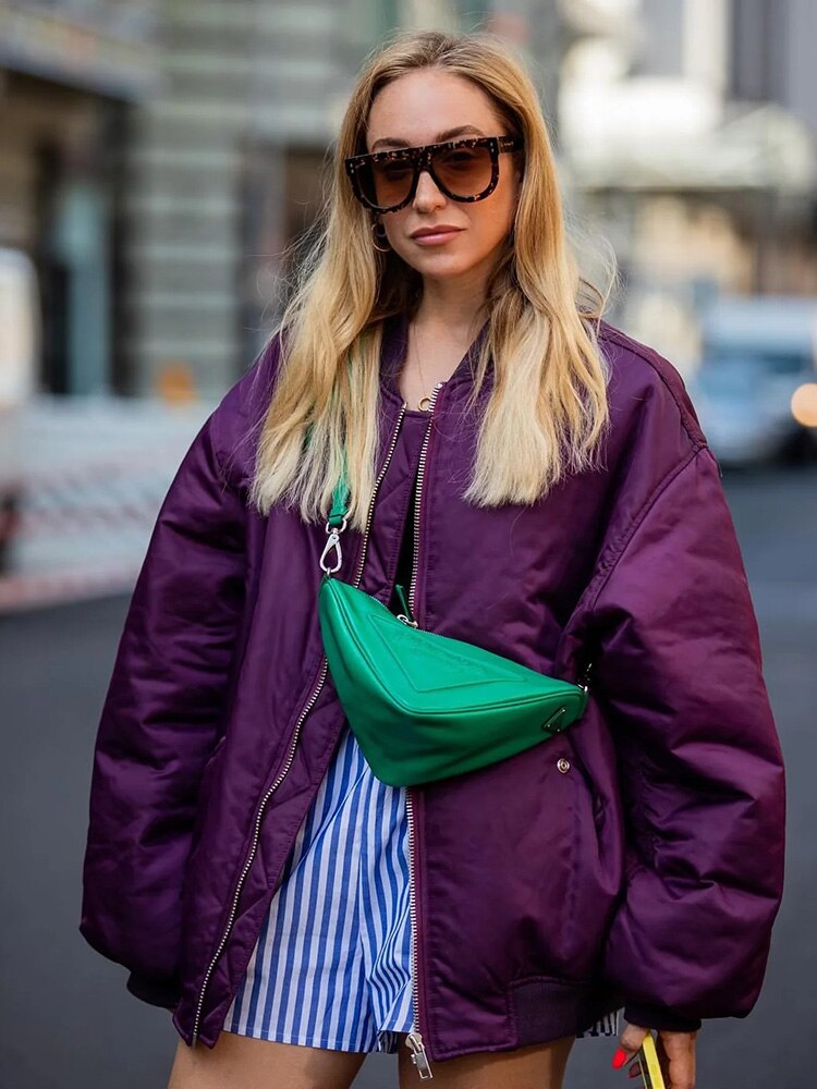 Oversized-Bomberjacke für Damen im Freizeitstil