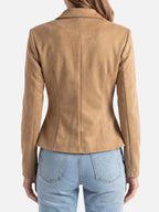 Women's Suede Fitted Zip-Up Jacket