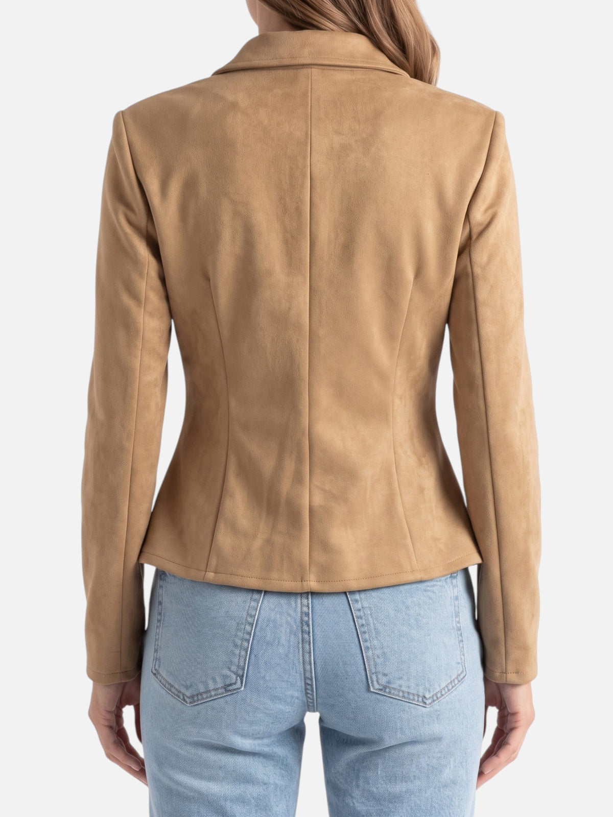 Women's Suede Fitted Zip-Up Jacket