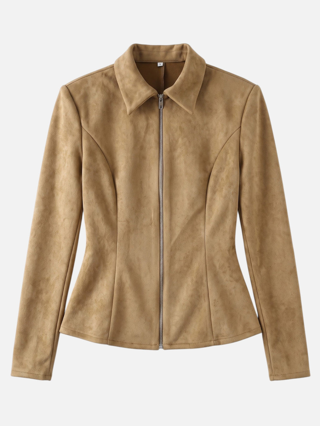 Women's Suede Fitted Zip-Up Jacket