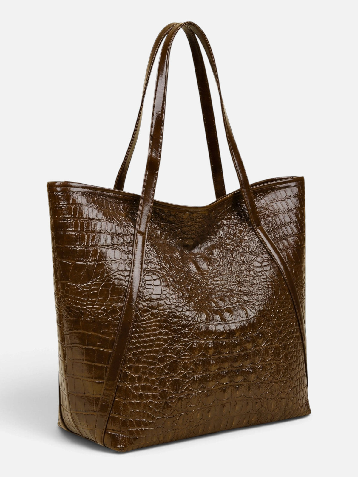 Women's Croc-Effect Tote Bag, Shoulder Bag