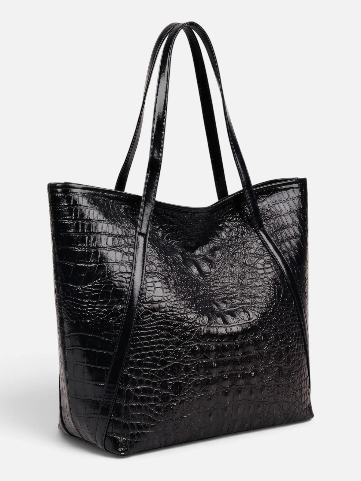 Women's Croc-Effect Tote Bag, Shoulder Bag