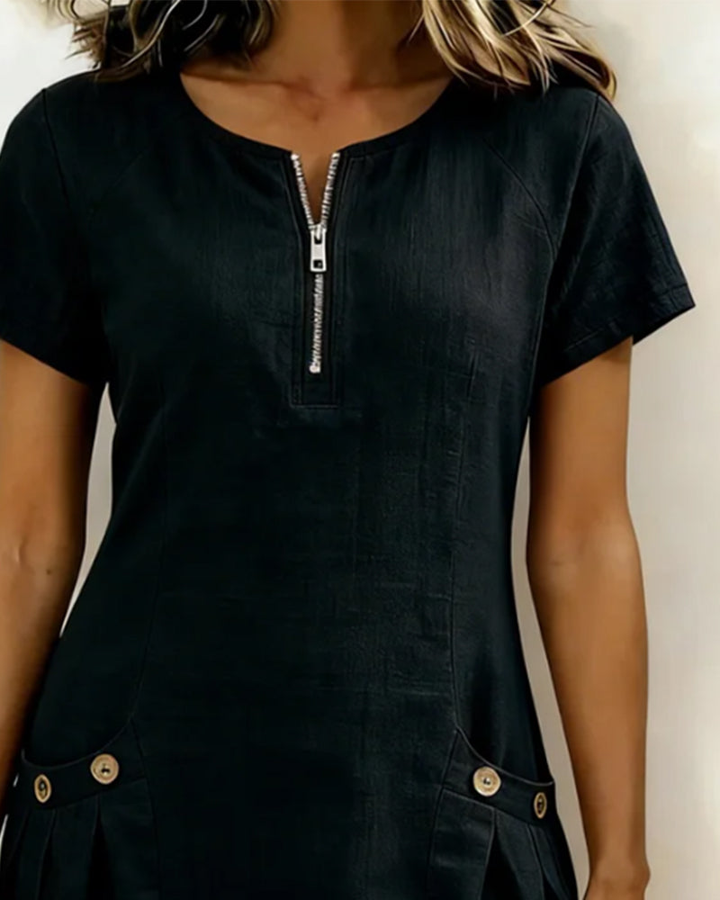 Lightweight Linen A Line Dress for Women | Vacation Dress