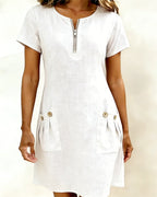 Lightweight Linen A Line Dress for Women | Vacation Dress