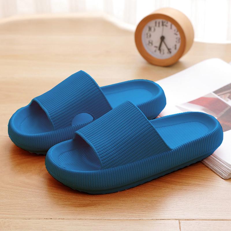 Women's Summer Sandals with Soft Sole and Slip-On Design - Blue