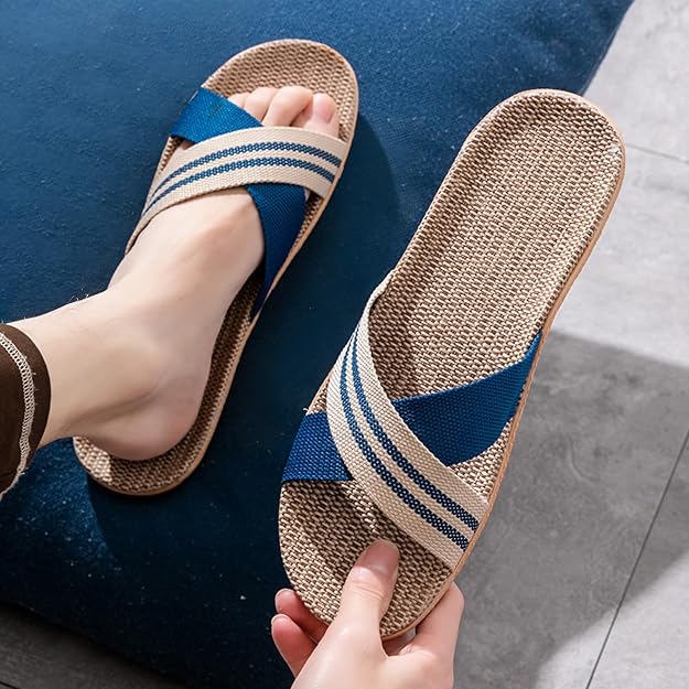 Bequeme Sandalen für Damen mit roten Kreuzriemen | Lässige Sandalen