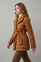 Women's Sculpted Belted Puffer Jacket