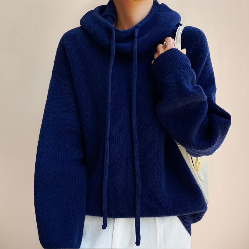Women's Turtleneck Sweater, Breathable, Warm and Soft, Long-Sleeve - Perfect for Autumn and Winter - Navy