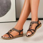 Women's Summer Orthopedic Sandals with Adjustable Strap and Non-Slip Sole - Dark Brown