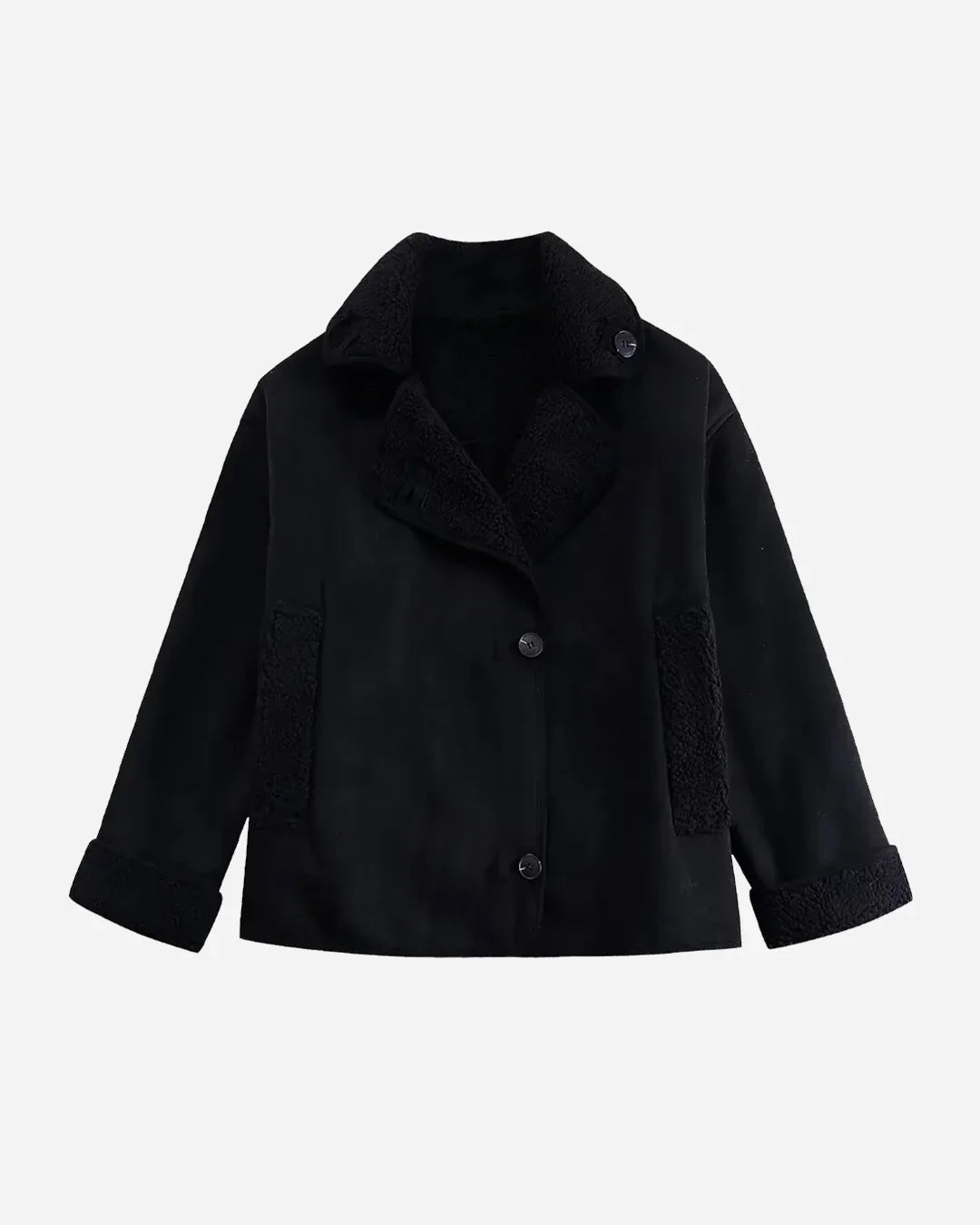Zweireihige Wildlederjacke mit steigendem Revers für Damen