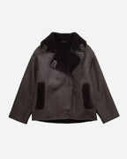 Zweireihige Wildlederjacke mit steigendem Revers für Damen