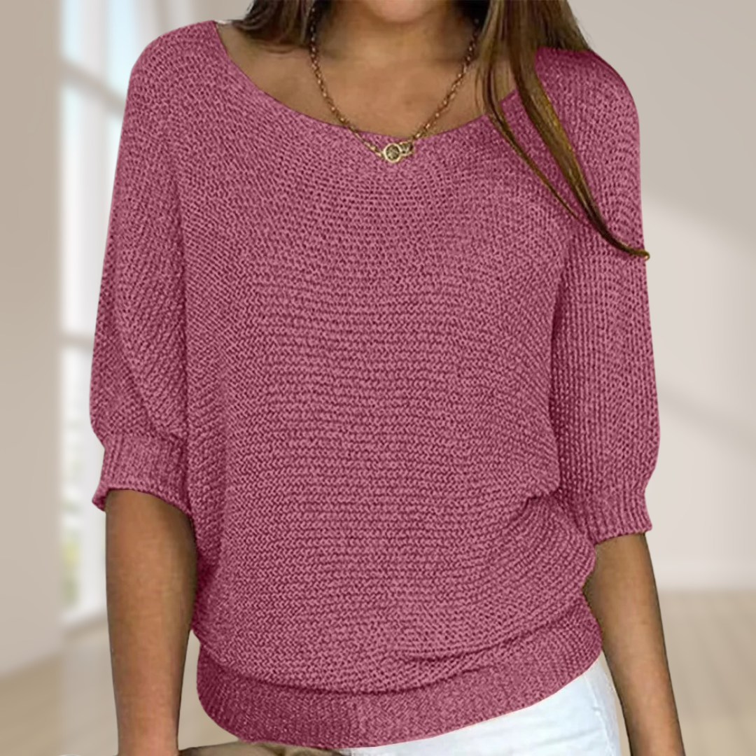 Long-Sleeve Knit Sweater | Perfect for Autumn - Red