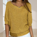 Long-Sleeve Knit Sweater | Perfect for Autumn - Yellow