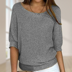Long-Sleeve Knit Sweater | Perfect for Autumn - Gray
