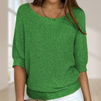 Long-Sleeve Knit Sweater | Perfect for Autumn - Green