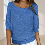 Long-Sleeve Knit Sweater | Perfect for Autumn - Blue