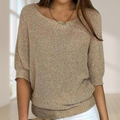 Long-Sleeve Knit Sweater | Perfect for Autumn - Khaki