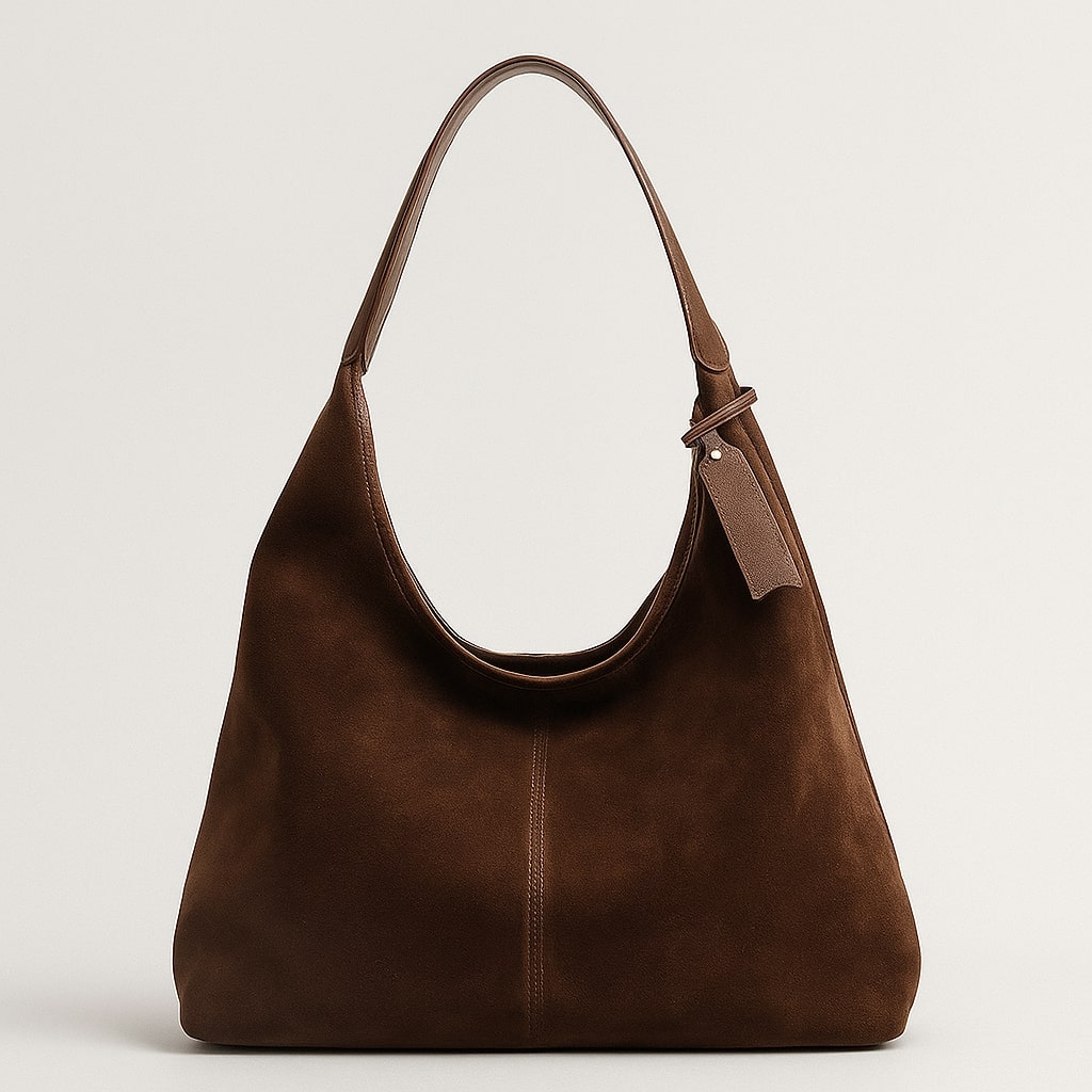 Damen-Schultertasche aus Wildleder im Vintage-Stil