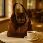 Damen-Schultertasche aus Wildleder im Vintage-Stil