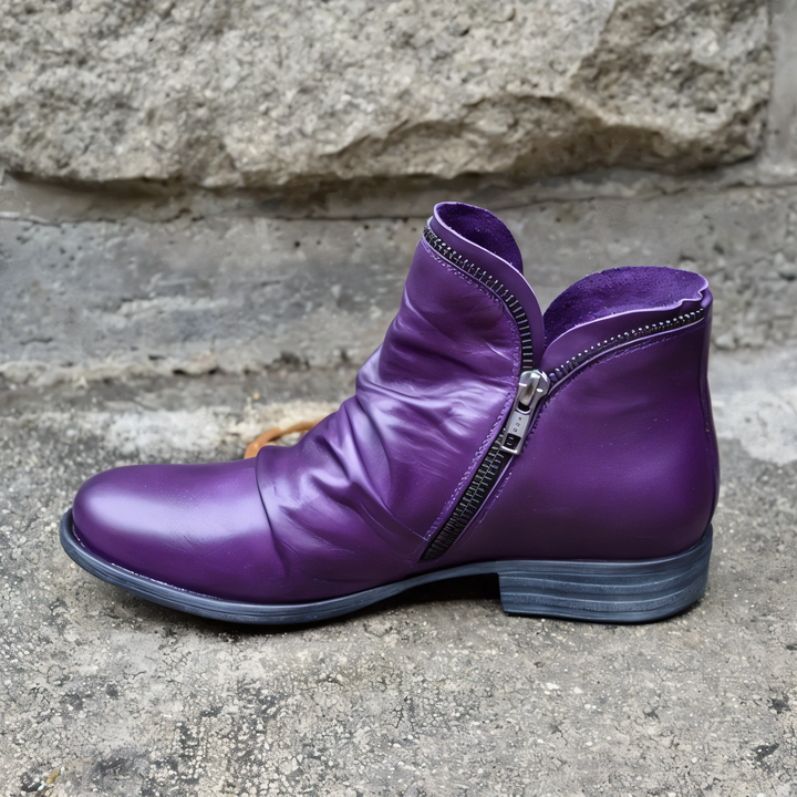 Sovatha - Elegant Autumn Ankle Boots - Purple