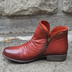 Sovatha - Elegant Autumn Ankle Boots - Wine Red
