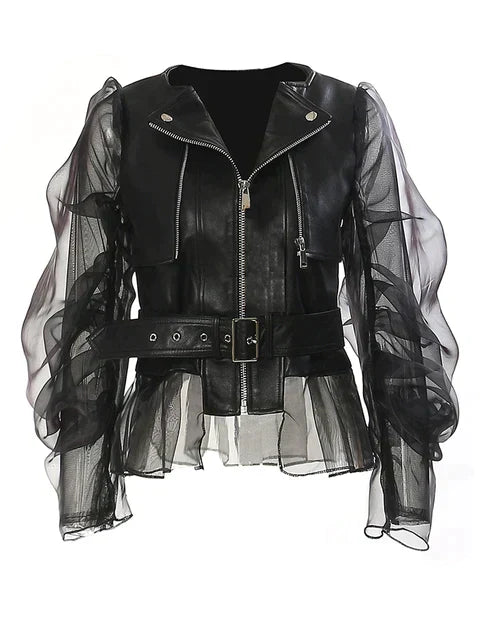 Trendige PU-Lederjacke für Damen
