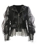 Trendige PU-Lederjacke für Damen