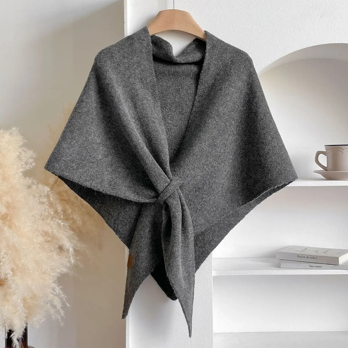Women's Autumn Scarf with Soft Finish - Gray