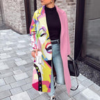 Timeless Women's Wool Coat with Lapel Collar and Button Closure | Perfect for Winter - Marilyn Print