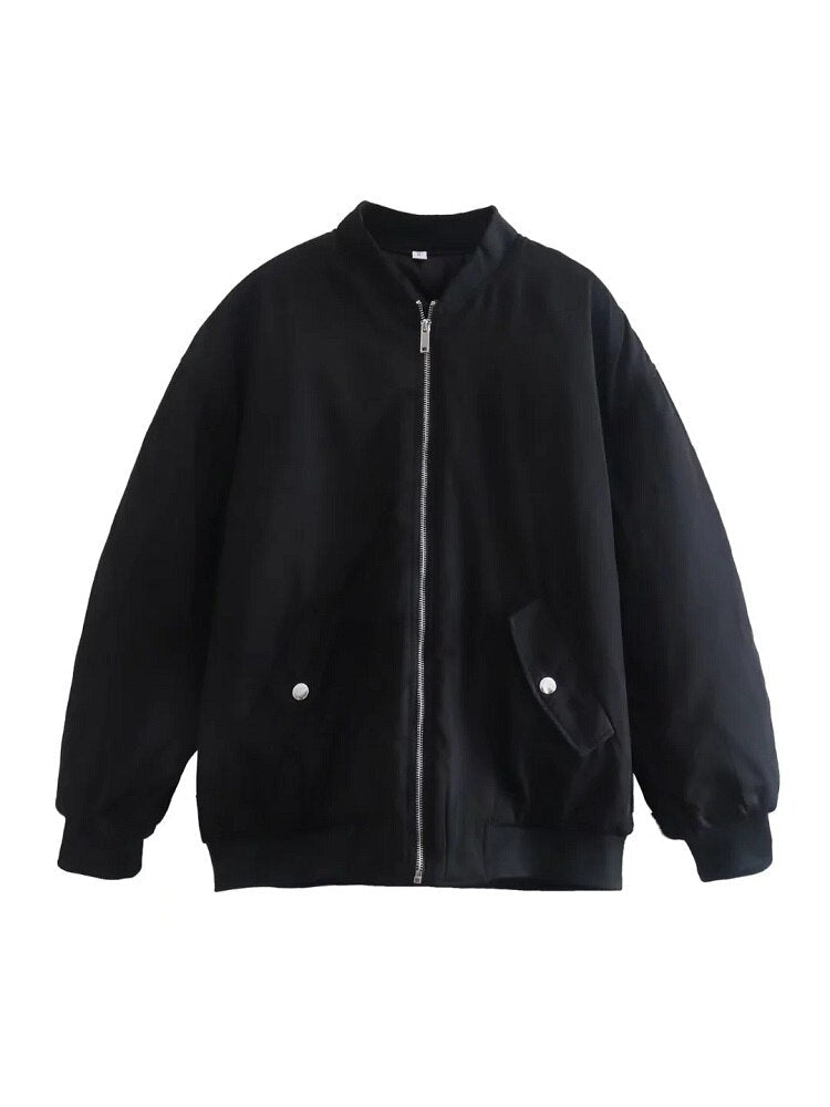 Oversized-Bomberjacke für Damen im Freizeitstil