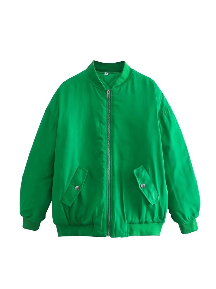 Oversized-Bomberjacke für Damen im Freizeitstil