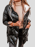 Moodoonuthi - Durable Winter Coat in Shiny Cotton - Black