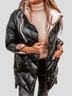 Moodoonuthi - Durable Winter Coat in Shiny Cotton - Black