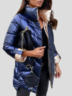 Moodoonuthi - Durable Winter Coat in Shiny Cotton - Blue