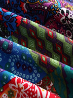Damen-Kapuzenjacke im Boho-Patchwork-Stil mit Fleecefutter