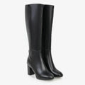 Women's Knee-High Block-Heel Side-Zip Heeled Boots