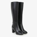 Women's Knee-High Block-Heel Side-Zip Heeled Boots