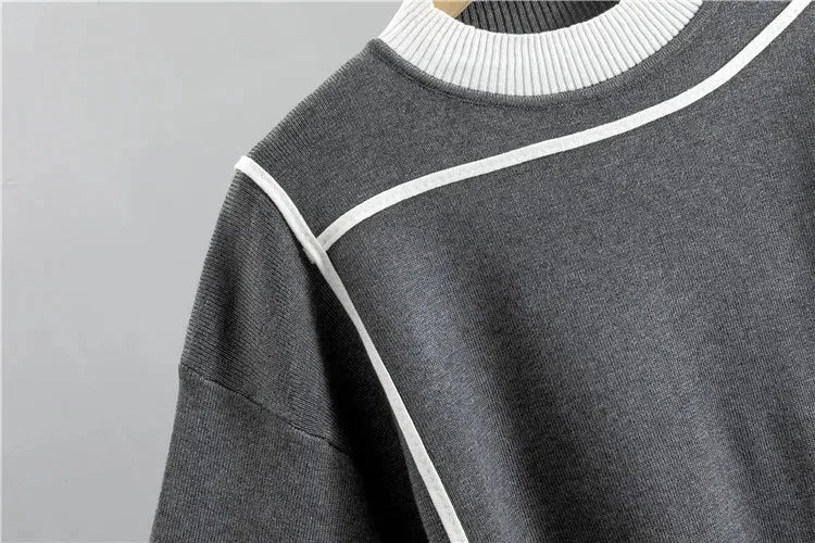 Damen-Loungewear in Color-Block-Optik mit Stehkragen und zulaufender Hose