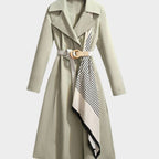 Damen-Trenchcoat in Midi-Länge mit Gürtel und Reverskragen