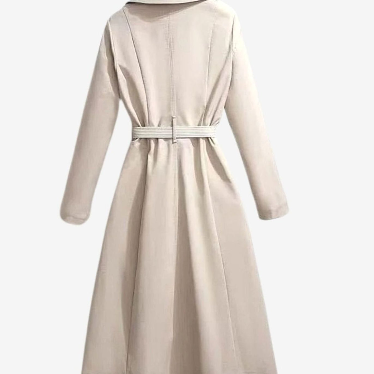 Damen-Trenchcoat in Midi-Länge mit Gürtel und Reverskragen
