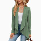 Women's Relaxed Fit Cardigan Open Front Long Textured Knit