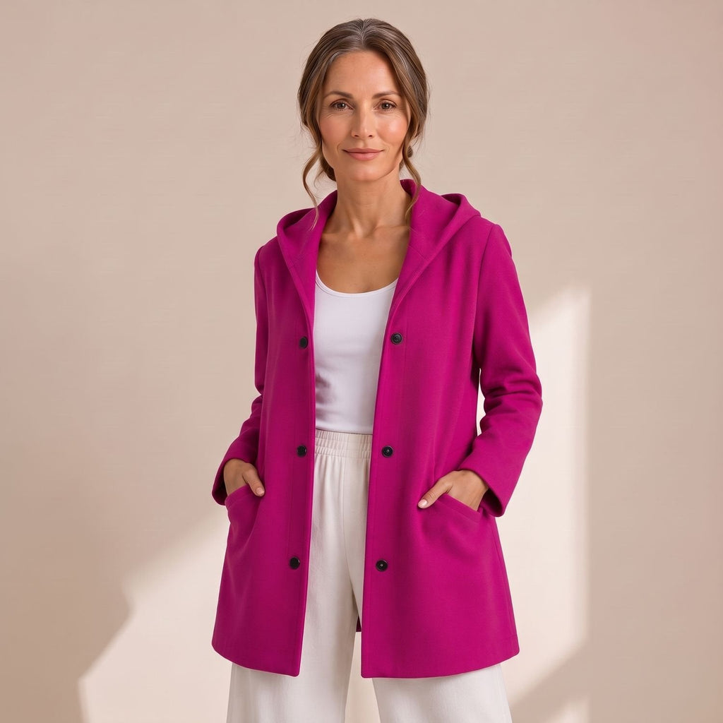 Women's Relaxed-Fit Hooded Button-Up Cardigan Coat